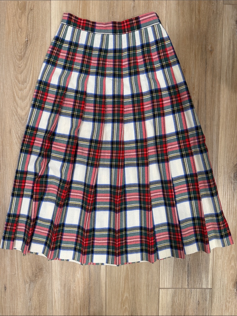 Talbots Petites Wool Pleated Tartan Plaid Midi Skirt - Size 4P